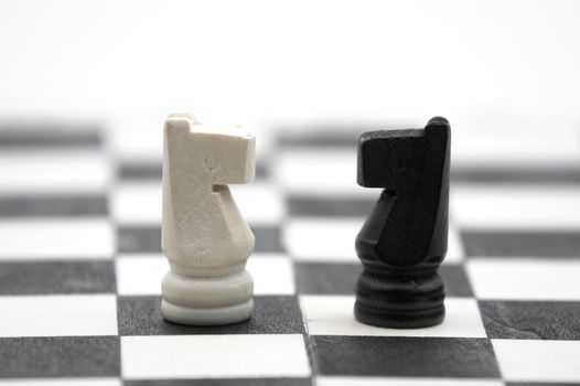 Close up of chess figures