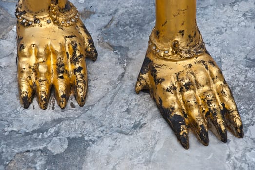 Female Garuda feet in Grand Palace Bangkok Thailand
