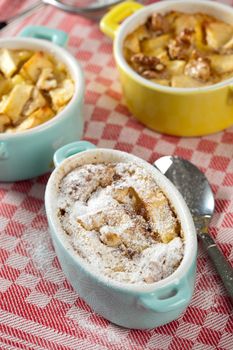 Small dessert with apple,walnut and cinnamon baked in the oven