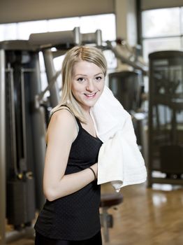 Portrait of a young woman at a healtch club