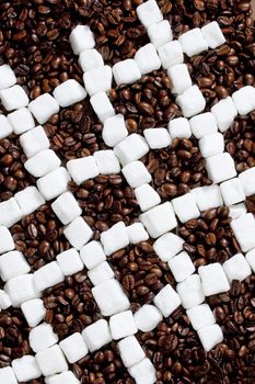 still life of coffee and sugar