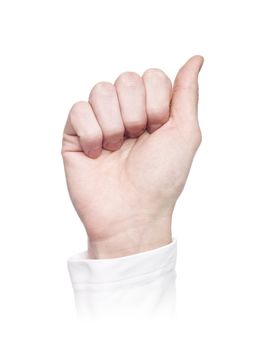 Letter 'A' in sign language, isolated on a white background