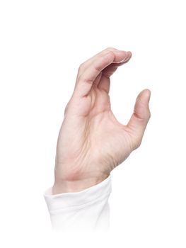 Letter 'C' in sign language, isolated on a white background