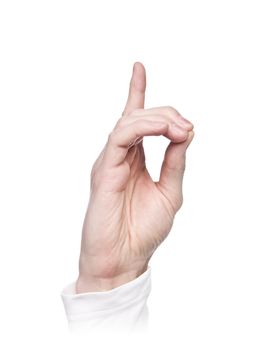 Letter 'D' in sign language, isolated on a white background