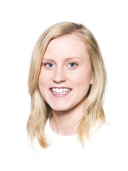 Girl with a Toothy Smile isolated on a white background