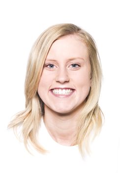 Girl with a Toothy Smile isolated on a white background