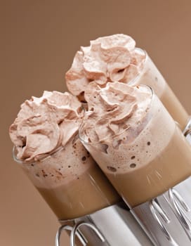 still life of coffee with whipped cream