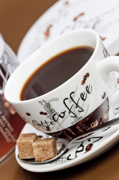 cup of coffee with sugar