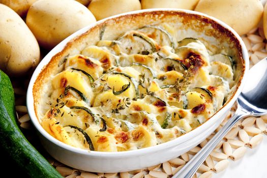 roasted potatoes wth zucchini