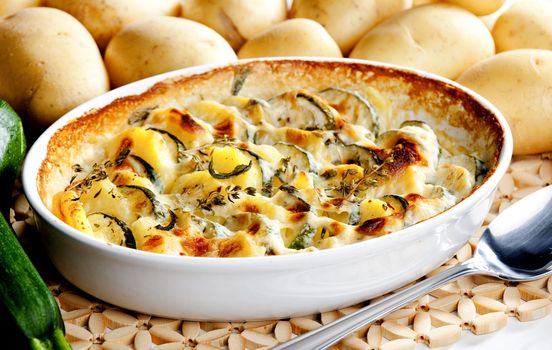 roasted potatoes wth zucchini