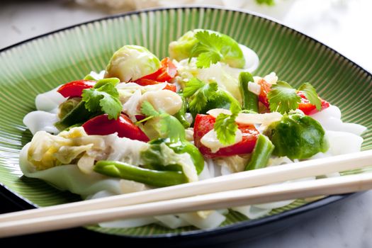 Asian vegetables on coconut milk