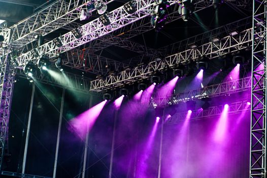 Big concert tage with Purple Spotlights