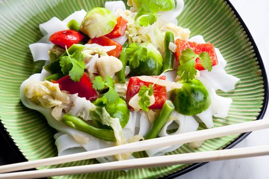 Asian vegetables on coconut milk