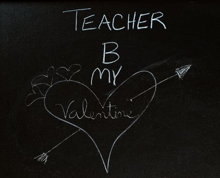 An illustration with chalk of a heart with an arrow through it