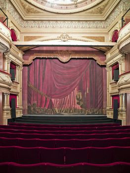 Luxurious theather hall in classic baroque style.