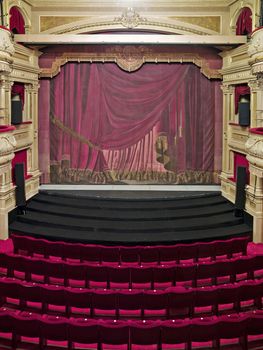 Luxurious theather hall in classic baroque style.