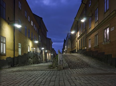 Colorful back alley in the southern parts of Stockholm