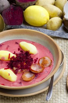 Polish red beet soup