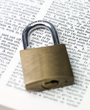 Padlock surrounding the word security