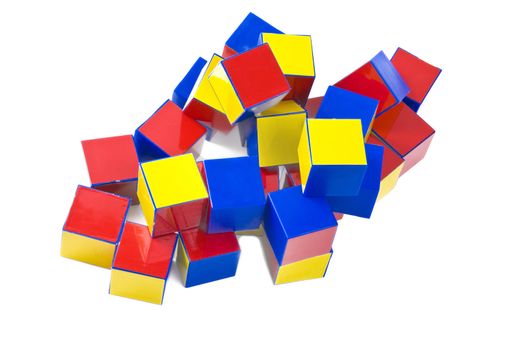 small heap of color plastic bricks toys 