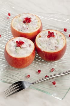 chicken salad in apple