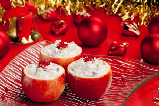 chicken salad in apple