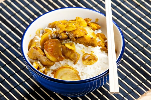 chicken meat on curry