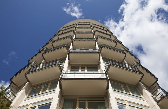 Modern building with several balconys