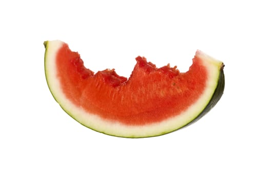 Sliced Watermelon with a few bites taken