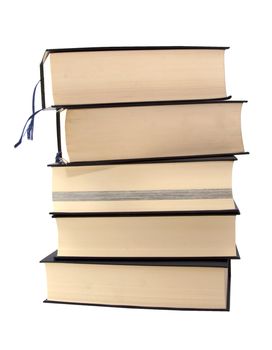 Great and heavy books in a pile over white background