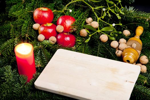 Christmas still life with a candle