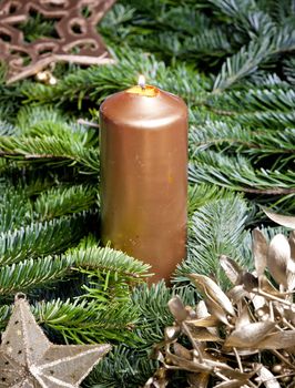 Christmas still life with a candle