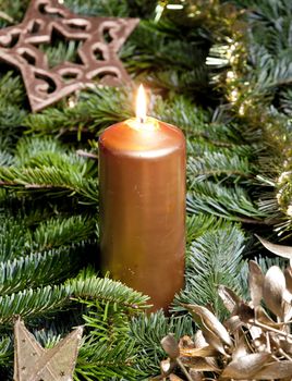 Christmas still life with a candle