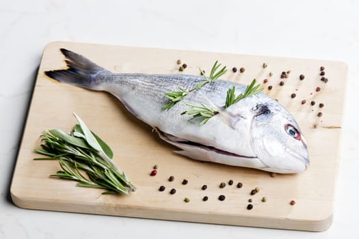 raw bream with herbs