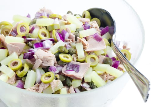 Mediterranean potato salad with tuna fish