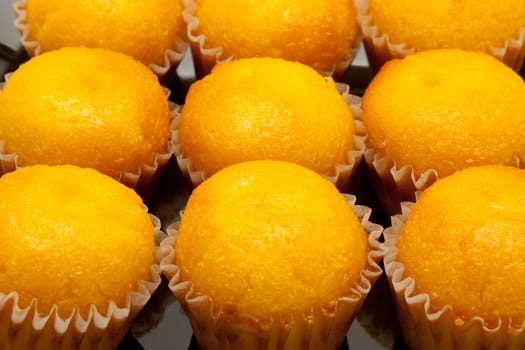 closeup orange cakes