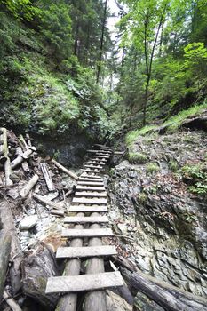 mountain route over small stream - Slovak Paradise, National Park