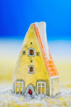 Christmas toy small house from ceramic structure