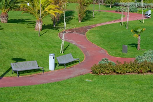 path through the landscaped park