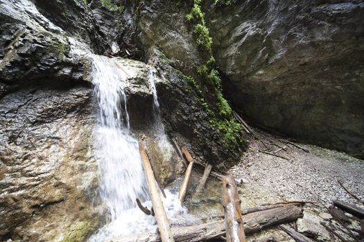 mountain waterfall in Slovak Paradise National Park