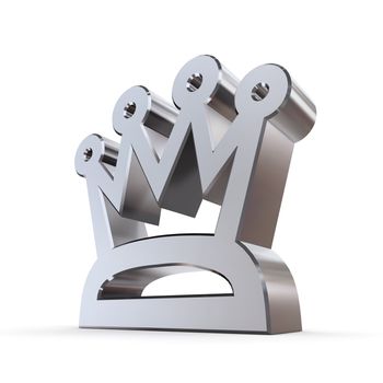 shiny peaked 3d crown made of silver/chrome