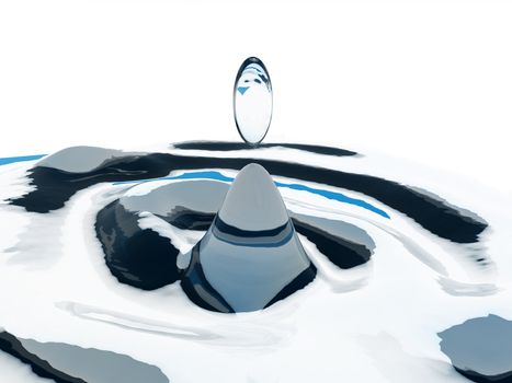 A computer created representation of a water splash.