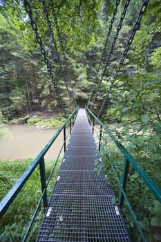 hanging bridge in Slovak Paradise National Park