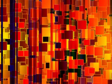 Abstract colour background made out of lines and squares.
