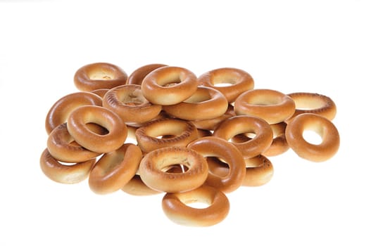 small group of bagels isolated on a white background