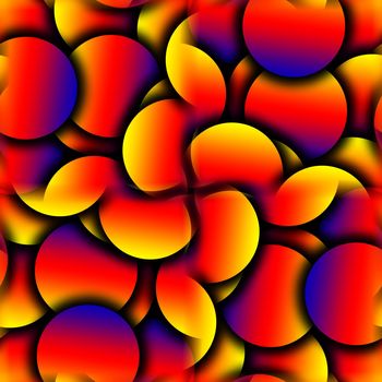 Seamless curved colour tile pattern background.