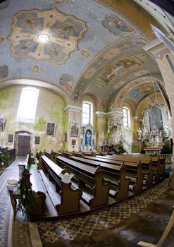 interior of church, Orlicke Zahori, Czech Republic