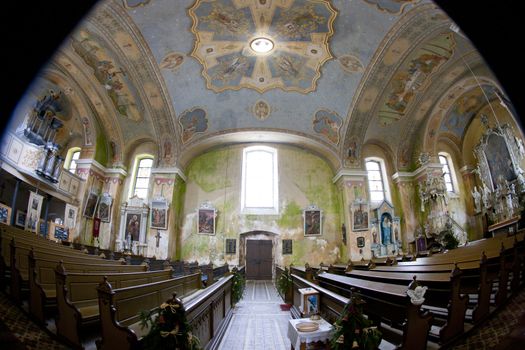 interior of church, Orlicke Zahori, Czech Republic