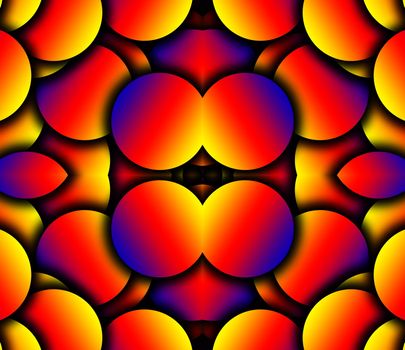 Seamless curved colour tile pattern background.