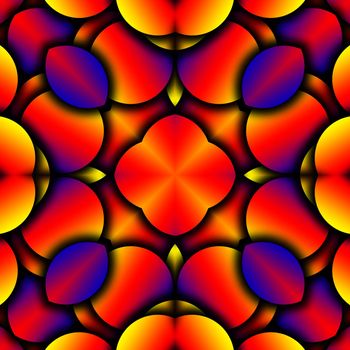 Seamless curved colour tile pattern background.